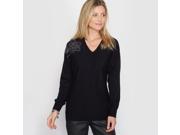 La Redoute Womens Jumper Sweater 10% Wool Black Size Us 12 14 Fr 42 44