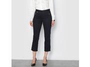 La Redoute Womens Cropped Trousers In Stretch Cotton Satin Black Us 10 Fr 40
