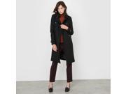 R Essentiel Womens 55% Wool Military Coat Black Size Us 8 Fr 38