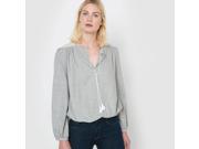 R Studio Womens Flannel Blouse Grey Size Us 8 Fr 38