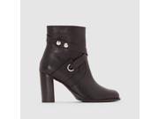 R Studio Womens Leather Ankle Boots With Metal Eyelets Black Size 41