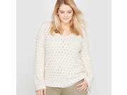 Womens Openwork V Neck Jumper Sweater With Pagoda Sleeves