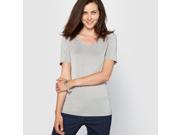La Redoute Womens T Shirt With Pretty Neckline Grey Size Us 12 14 Fr 42 44