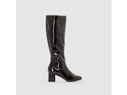 La Redoute Womens Patent Boots Black Size 37