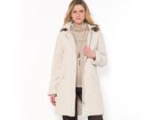 La Redoute Womens Quilted Parka With Detachable Hood Beige Size Us 22 Fr 52