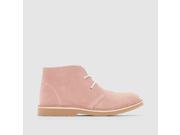 R Essentiel Girls Lace Up Suede Ankle Boots Pink Size 30