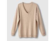 Womens Cotton And Cashmere V Neck Jumper Sweater