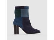 R Studio Womens Heeled Leather Ankle Boots Blue Size 36