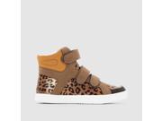 Abcd r Girls Leopard Print High Top Trainers Brown Size 36