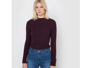 R Studio Womens Ribbed High Neck Jumper Sweater Purple Size Us 8 10 Fr 38 40