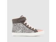 Abcd r Girls High Top Glitter Trainers Grey Size 37