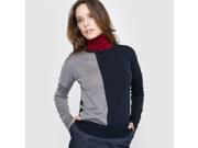 Womens Two Tone Fine Merino Wool Jumper Sweater