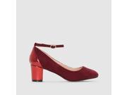 La Redoute Womens Ballet Pumps With Heel And Buckle Detail Red Size 37