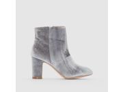 R Studio Womens Velour Heeled Ankle Boots Grey Size 35