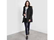 Womens Mid Length Hooded Padded Jacket With Faux Fur Trim