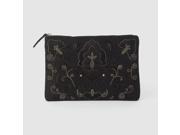 R Edition Womens Embroidered Fabric Clutch Bag Black Size One Size