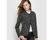 Atelier R Womens Tweed Jacket Grey Size Us 8 Fr 38