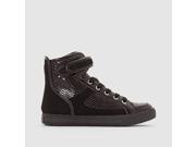 Abcd r Girls High Top Trainers With Laces And Touch N Close Black Size 34