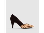 R Essentiel Womens Court Shoes With Leopard Print Detail Brown Size 36