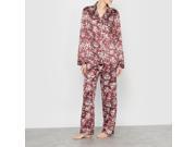 Louise Marnay Womens Printed Satin Grandad Pyjamas Brown Size Us 12 Fr 42