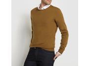 R Essentiel Mens Crew Neck Merino Wool Jumper Sweater Yellow Size M
