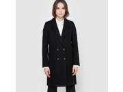 Atelier R Womens Straight Cut Wool Mix Coat Black Size Us 10 Fr 40