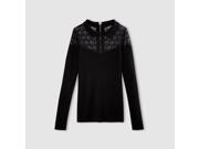 La Redoute Womens Lace And Knit Jumper Sweater Black Size Us 16 18 Fr 46 48