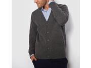 R Essentiel Mens Buttoned Lambswool Cardigan Grey Size M