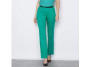 La Redoute Womens Stretch Cotton Satin Trousers Green Size Us 14 Fr 44