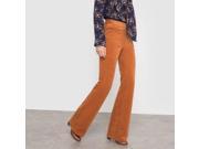 R Edition Womens Velour Flared Trousers Brown Size Us 10 Fr 40