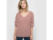 R Studio Womens V Neck Jumper Sweater Pink Size Us 8 10 Fr 38 40