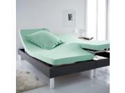La Redoute Cotton Fitted Sheet For Articulated Beds Green Double 140 X 190Cm