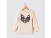 Girls Cosy Cat Jumper Sweater With Patchwork Effect 3 12 Years