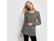 Womens Long Sleeved Ribbed Jumper Sweater With Crew Neck
