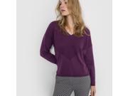 R Edition Womens V Neck Cotton Cashmere Jumper Sweater Purple Us 4 6 Fr 34 36