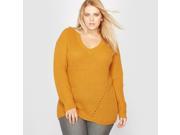 Castaluna Womens Long V Neck Jumper Sweater Yellow Size Us 24 26 Fr 54 56