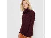 Womens Roll Neck Cable Knit Wool Mohair Blend Jumper Sweater