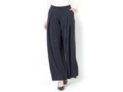 La Redoute Womens Wide Leg Box Pleat Trousers Black Size Us 8 Fr 38