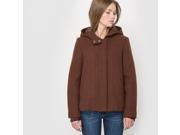 R Essentiel Womens 50% Wool Short Coat Brown Size Us 20 Fr 50