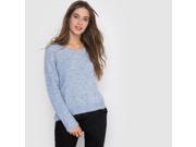 R Edition Womens Marl V Neck Jumper Sweater Blue Size Us 16 18 Fr 46 48