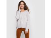 R Edition Womens Marl V Neck Jumper Sweater Beige Size Us 12 14 Fr 42 44