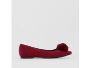 R Edition Womens Pompom Ballet Pumps Red Size 37