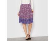 La Redoute Womens Printed Crinkled Crepe Skirt Pink Size Us 14 Fr 44