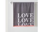 La Redoute Interieurs Love Cotton Towel. Grey Size 50 X 100 Cm