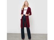Womens Long Flecked Knit Cardigan In 52% Wool