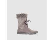Abcd r Teen Girls Leather Snow Boots With Faux Fur Cuffs Grey Size 34