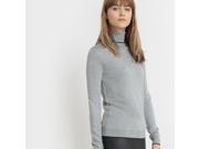 R Essentiel Womens Wool Mix Roll Neck Jumper Sweater Grey Us 8 10 Fr 38 40