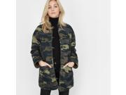 R Studio Womens Camouflage Print Fleece Jacket Green Size Us 12 Fr 42