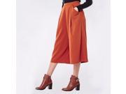 Yumi Womens Wide Leg Cropped Trousers Orange Size Us 8 Fr 38