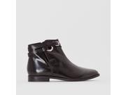 R Studio Womens Leather Ankle Boots With Strap Detail Black Size 41